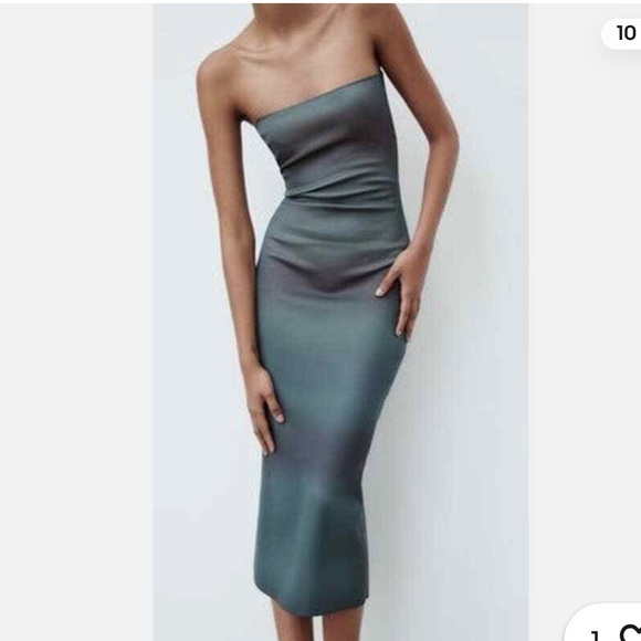 Zara Strapless Gradient Midi Dress - Picture 3 of 7